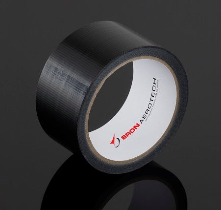 Roll of Bron Aerotech BA 9004B black flame retardant tape for masking, protection, and repair - product photo